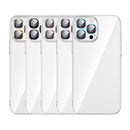 For iPhone 13 Pro Max Transparent PC Phone Case with Lens Film (Black)