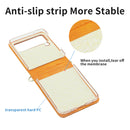 For Samsung Galaxy Z Flip3 5G Embossed Chain Folding Phone Case(Orange)