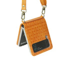 For Samsung Galaxy Z Flip3 5G Embossed Chain Folding Phone Case(Orange)