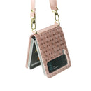 For Samsung Galaxy Z Flip3 5G Embossed Chain Folding Phone Case(Rose Gold)