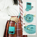 For Samsung Galaxy Z Flip3 5G Embossed Chain Folding Phone Case(Lake Green)
