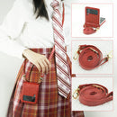 For Samsung Galaxy Z Flip3 5G Embossed Chain Folding Phone Case(Red)