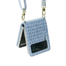 For Samsung Galaxy Z Flip3 5G Embossed Chain Folding Phone Case(Sky Blue)