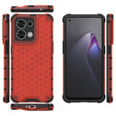 For OPPO Reno8 Shockproof Honeycomb PC + TPU Phone Case(Red)