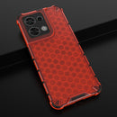 For OPPO Reno8 Shockproof Honeycomb PC + TPU Phone Case(Red)