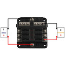 A5516 6 Way Fuse Box Blade Fuse Holder with LED Warning Indicator / Negative for Auto Car Truck Boat