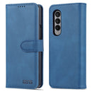 For Samsung Galaxy Z Fold4 AZNS Dream II Skin Feel PU+TPU Horizontal Flip PU Phone Case(Blue)