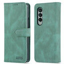 For Samsung Galaxy Z Fold4 AZNS Dream II Skin Feel PU+TPU Horizontal Flip PU Phone Case(Green)