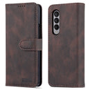 For Samsung Galaxy Z Fold4 AZNS Dream II Skin Feel PU+TPU Horizontal Flip PU Phone Case(Coffee)