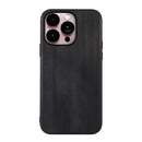 Yellow Cow Texture PU Phone Case For iPhone 14 Pro Max (Black)