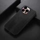 Yellow Cow Texture PU Phone Case For iPhone 14 Pro Max (Black)