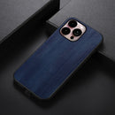 Yellow Cow Texture PU Phone Case For iPhone 14 Pro Max (Blue)