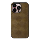 Weave Plaid PU Phone Case For iPhone 14 Pro Max (Green)