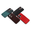 Crocodile Top Layer Cowhide Leather Case For iPhone 14 Pro Max (Coffee)