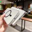MagSafe Magnetic Transparent PC + Glass Lens Film Phone Case For iPhone 13 Pro(Silver)