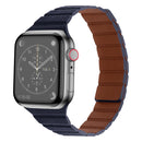 Strong Magnetic Leather Watch Band For Apple Watch Series 8&7 41mm / SE 2&6&SE&5&4 40mm / 3&2&1 38mm(Dark Blue)