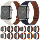 Strong Magnetic Leather Watch Band For Apple Watch Series 8&7 41mm / SE 2&6&SE&5&4 40mm / 3&2&1 38mm(Grey)