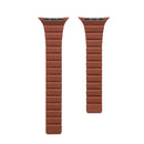 Strong Magnetic Leather Watch Band For Apple Watch Ultra 49mm / Series 8&7 45mm / SE 2&6&SE&5&4 44mm / 3&2&1 42mm(Golden Brown)