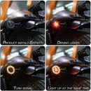 2 PCS PE-ZSD-174 Motorcycle Flashing Rotation Mode LED Two-color Modified Round Turn Signal Light(Yellow + Red Light)