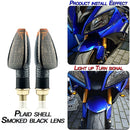 2 PCS KC025 Motorcycle 14LED Turn Signal Light(Lattice Shell + Smoked Black Lenses)