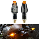 2 PCS KC025 Motorcycle 14LED Turn Signal Light(Lattice Shell + Transparent Black Lenses)