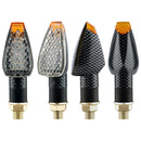 2 PCS KC025 Motorcycle 14LED Turn Signal Light(Lattice Shell + Transparent Black Lenses)
