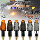 2 PCS KC025 Motorcycle 14LED Turn Signal Light(Black Shell + Smoked Black Lenses)