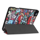 For iPad Pro 11 inch 2020 Painted TPU Smart Tablet Holster With Sleep Function & Tri-Fold Bracket & Pen Slot(Graffiti)
