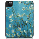 For iPad Pro 11 inch 2020 Painted TPU Smart Tablet Holster With Sleep Function & Tri-Fold Bracket & Pen Slot(Apricot Blossom)