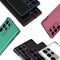 For Samsung Galaxy S22 Ultra Aurora Series Lens Protector + Metal Frame Protective Phone Case(Black Red)