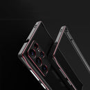 For Samsung Galaxy S22 Ultra Aurora Series Lens Protector + Metal Frame Protective Phone Case(Black Red)