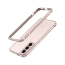 For Samsung Galaxy S22 5G Aurora Series Lens Protector + Metal Frame Protective Phone Case(Gold Silver)