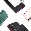 For Samsung Galaxy S22 5G Aurora Series Lens Protector + Metal Frame Protective Phone Case(Gold Silver)