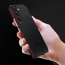 For Samsung Galaxy S22 5G Aurora Series Lens Protector + Metal Frame Protective Phone Case(Gold Silver)
