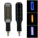 2 PCS PE-ZSR-237 Motorcycle Rectangular Two-color LED Running Water Flashing Turn Signal Light(Yellow + Blue Light)