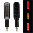 2 PCS PE-ZSR-237 Motorcycle Rectangular Two-color LED Running Water Flashing Turn Signal Light(Yellow + Red Light)