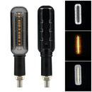 2 PCS PE-ZSR-237 Motorcycle Rectangular Two-color LED Running Water Flashing Turn Signal Light(Yellow + White Light)