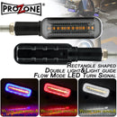2 PCS PE-ZSR-237 Motorcycle Rectangular Two-color LED Running Water Flashing Turn Signal Light(Yellow + Red Light)