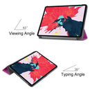For iPad Pro 11 inch 2020 Custer Texture Smart PU Leather Tablet Case with Sleep / Wake-up Function & 3-Fold Holder(Purple)