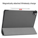 For iPad Pro 11 inch 2020 Custer Texture Smart PU Leather Tablet Case with Sleep / Wake-up Function & 3-Fold Holder(Gray)