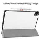 For iPad Pro 11 inch 2020 Custer Texture Smart PU Leather Tablet Case with Sleep / Wake-up Function & 3-Fold Holder(White)
