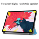 For iPad Pro 11 inch 2020 Custer Texture Smart PU Leather Tablet Case with Sleep / Wake-up Function & 3-Fold Holder(Sky Blue)