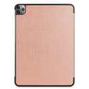 For iPad Pro 11 inch 2020 Custer Texture Smart PU Leather Tablet Case with Sleep / Wake-up Function & 3-Fold Holder(Rose Gold)