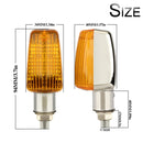 2 PCS PE-ZS102 Motorcycle Retro Style Turn Signal Light(Electroplated Silver + Yellow Light Shell)