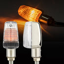 2 PCS PE-ZS102 Motorcycle Retro Style Turn Signal Light(Electroplated Silver + Transparent Light Shell)