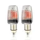 2 PCS PE-ZS102 Motorcycle Retro Style Turn Signal Light(Electroplated Silver + Transparent Light Shell)