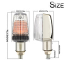 2 PCS PE-ZS102 Motorcycle Retro Style Turn Signal Light(Electroplated Silver + Transparent Light Shell)