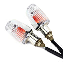 2 PCS PE-ZS102 Motorcycle Retro Style Turn Signal Light(Electroplated Silver + Transparent Light Shell)