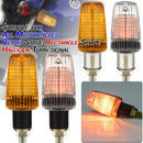 2 PCS PE-ZS102 Motorcycle Retro Style Turn Signal Light(Electroplated Silver + Yellow Light Shell)