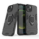 PC + TPU Magnetic Ring Holder Phone Case For iPhone 14 Max (Black)